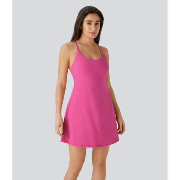 Halara Women's Softlyzero™ Plush Backless Active Dress Fuschia Size XL FLAW NWT - Picture 1 of 8